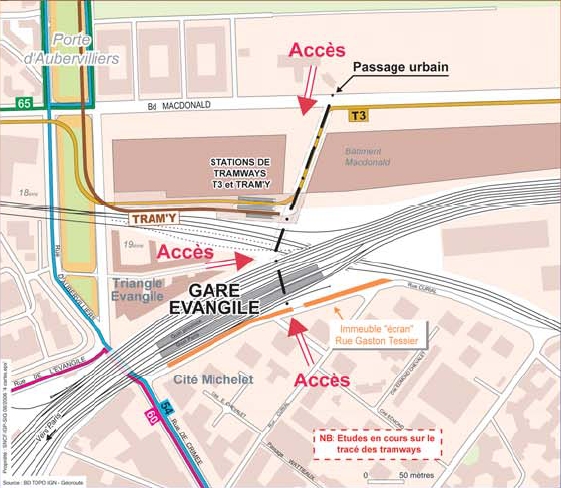 Plan d'aménagement de la gare Éole - Évangile
