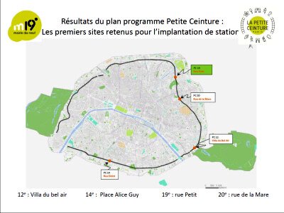 Carte des chantiers participatifs exploités sur la Petite Ceinture ferroviaire au second semestre 2016 {JPEG}