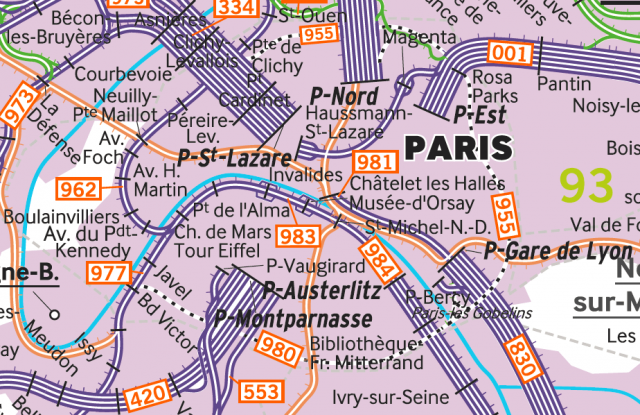 La Petite Ceinture sur la carte du Réseau Ferré français en 2017
